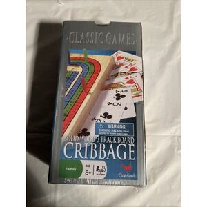 CARDINAL INDUSTRIES DELUXE HIGH-QUALITY SOLID WOOD FOLDING CRIBBAGE SET SEALED!!